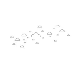 Scattered Clouds Minimalist Line Art Design
