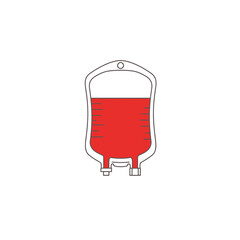 Red Blood Bag Medical Illustration