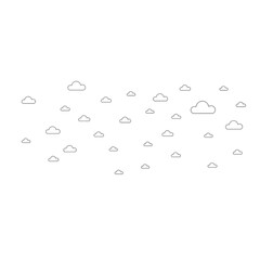 Scattered Clouds Minimalist Line Art Design
