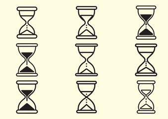 Hourglass Line art Vector design