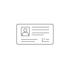 Simple Gray ID Card Outline Illustration