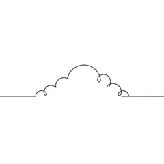 Simple Line Art Cloud Drawing