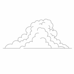 Simple Line Art Cloud Illustration