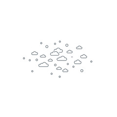Simple Line Art Cloud Scattered Design