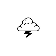 Simple Line Art Illustration of a Cloud and Lightning Bolt