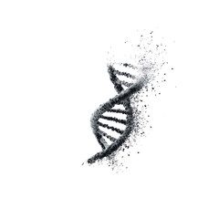 Disintegrating DNA Helix Abstract 3D Rendering of Genetic Code Decay