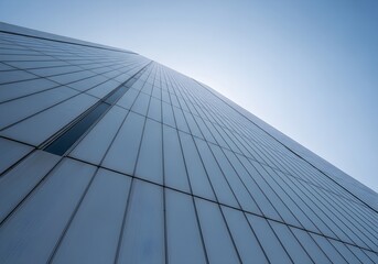 Skyscraper Reflected in Brushed Metal