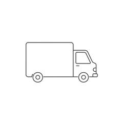 Simple Line Art Illustration of a Delivery Truck