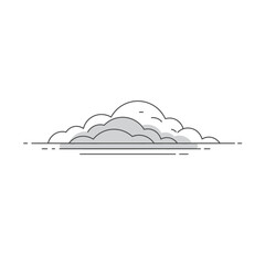 Simple Line Art Illustration of Grey Clouds Against a White Background