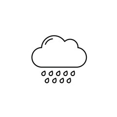 Simple Line Art Rain Cloud Icon