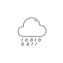 Simple Line Art Rain Cloud Icon
