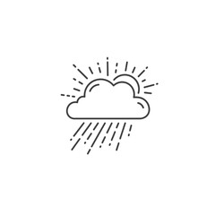 Simple Line Art Sun and Cloud Icon