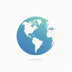 Fototapeta premium Notre Jolie planète Terre, isolé, arrière plan blanc uni