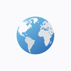 Fototapeta premium Notre Jolie planète Terre, isolé, arrière plan blanc uni