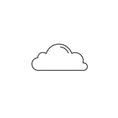 Simple Line Drawing of a Cloud on White Background