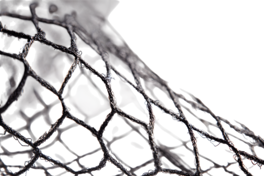 Soccer goal net with barbed wire fence