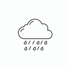 Simple Line Drawing of a Rain Cloud