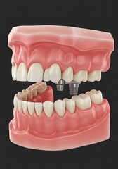 Obraz premium Precision in Pink: Dental Implant Model