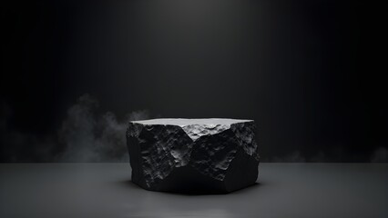 A pedestal made of dark stone