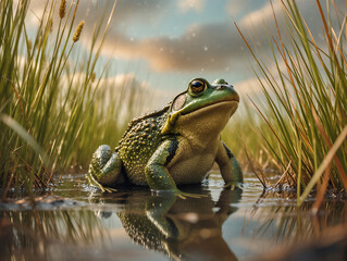 Obraz premium frog in the pond