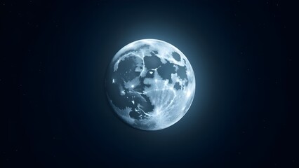 Obraz premium A night sky with a teal-colored moon.
