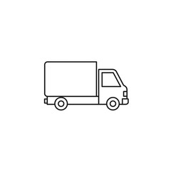 Simple Line Drawing of Delivery Truck