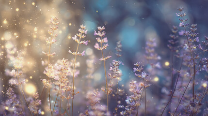 Elegant wedding invitation card background watercolor pictures Natural little a Lavender flower field in a lifestyle style expressing wonder with pastel floral shades and golden lighting harmony