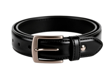 black leather belt isolated