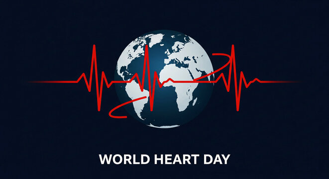 World Heart Day Heartbeat Health Background Design
