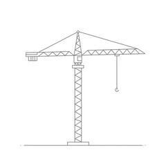 Fototapeta premium Tower Crane Illustration Line Drawing