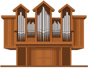 Ornate pipe organ facade
