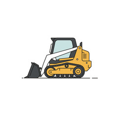 Naklejka premium Yellow and Gray Compact Track Loader Illustration