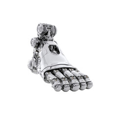 Futuristic Robotic Foot Chrome Bionic Prosthetic Leg