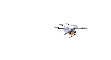 Delivering innovation a solar powered drone carrying a package into the future showing efficiency and progress isolated