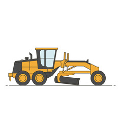 Yellow Motor Grader Illustration