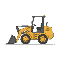 Yellow Wheel Loader Illustration