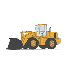 Fototapeta premium Yellow Wheel Loader Illustration
