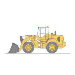 Yellow Wheel Loader Illustration