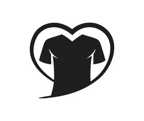Tshirt Heart shape logo design