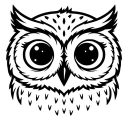 Cute Owl Face Head, Owl SVG, Bird SVG, Animal SVG, Cartoon SVG