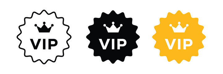  vip icon set, very important person badge design. vector illustration