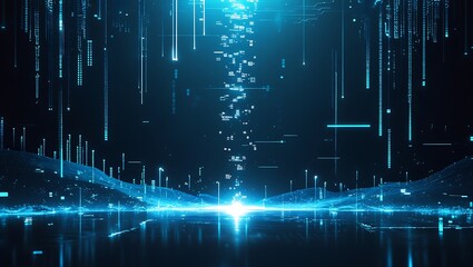 Digital Future Unveiled Through Futuristic Technology and Abstract Data Streams