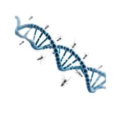 Naklejka premium Nanobots Repairing DNA Helix Genetic Engineering and Biotechnology Concept