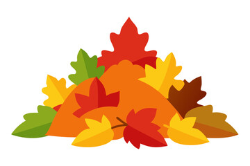 Vibrant pile of autumn leaves in various colors