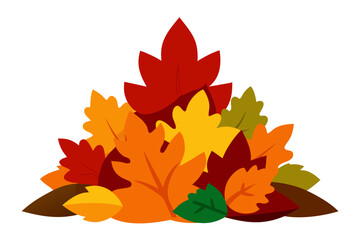 Pile of colorful autumn leaves