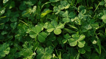 Obraz premium Fresh clover leaves detail