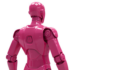 A futuristic pink robot standing guard sentinel of tomorrow its metallic skin gleaming under the studio lighting against