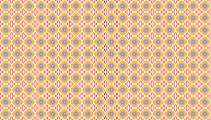 Colorful Bohemian Floral Geometric Pattern for Textiles and Event Decor