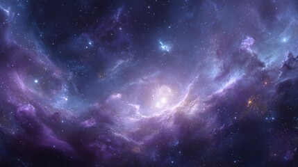 Majestic nebula showcasing vibrant cosmic dust clouds and sparkling celestial bodies