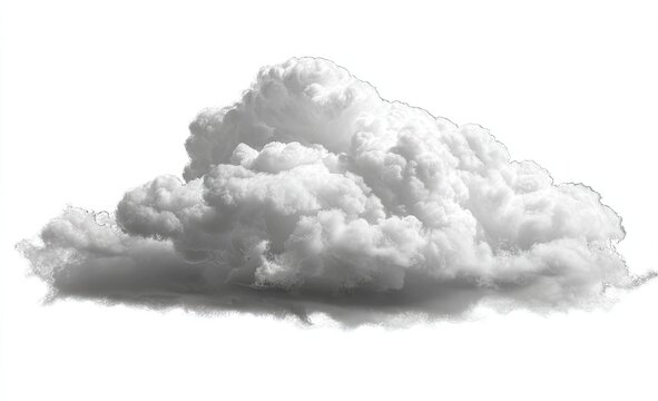 A large, fluffy cumulus cloud against a white background